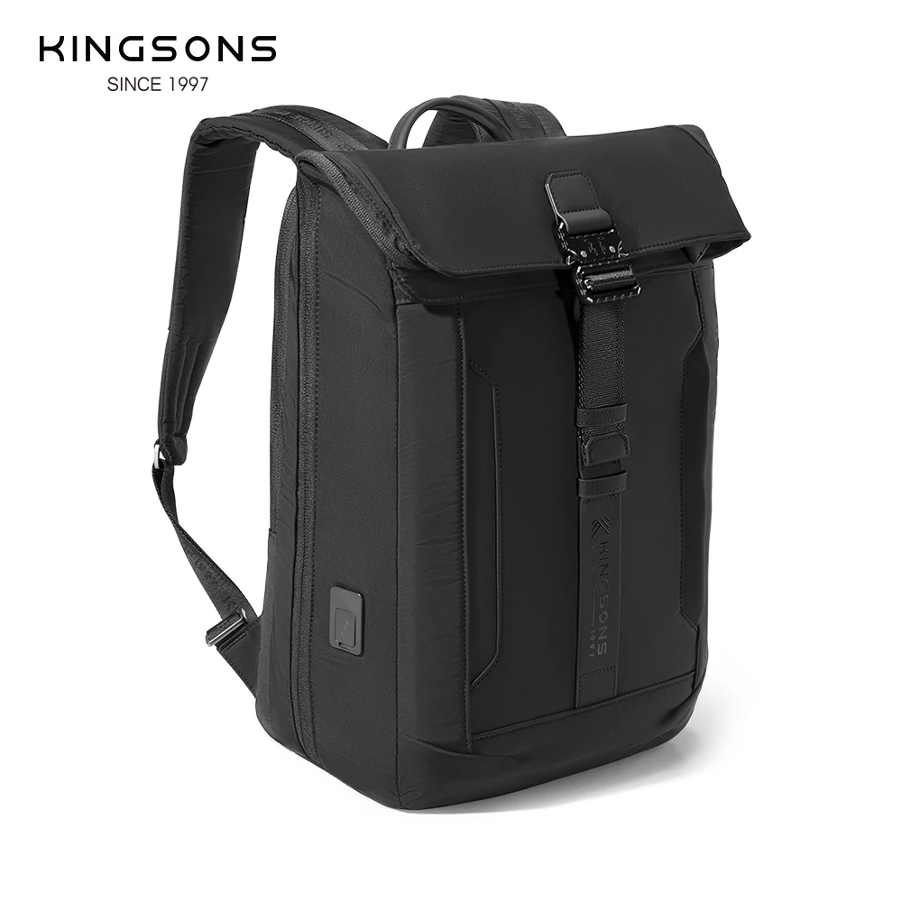 Kingsons Urban Style Backpack For Men 15.6 inch Laptop Business Travel Backpack With Usb Charging Port Waterproof Wear-resistant