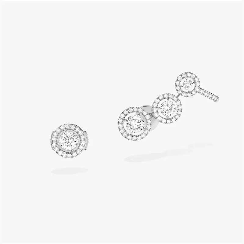 Asymmetric Circular Earrings 925 Sterling Silver Official Website Luxury Jewelry High-end Banquet Jewelry Messica Style Joy Trio