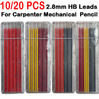 10/20 PCS Solid Carpenter Pencil Refill Built-in Sharpener Deep Hole Mechanical Pencil Leads School Office Supplies Stationery