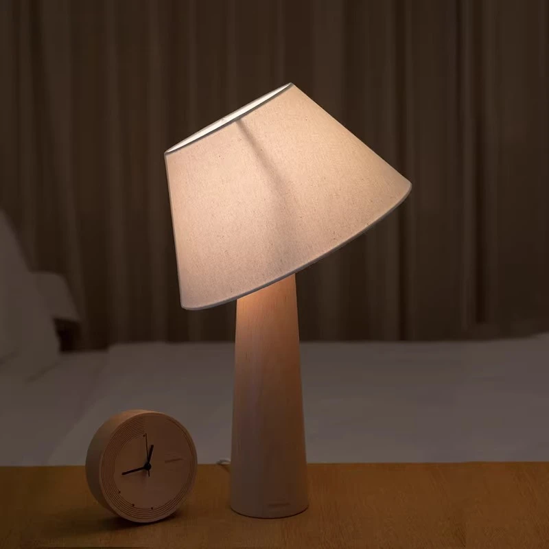 Beech LED Desk Lamp Stepless Dimming Retro Table Lamps Study Bedroom Bedside Lighting Light Angle Adjustment Home Reading Lights