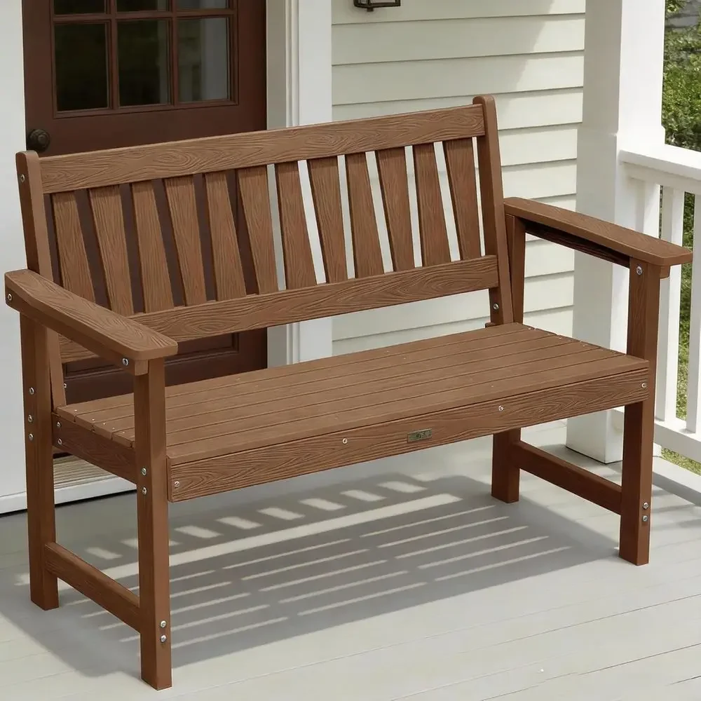 All-Weather 2-Person Patio Bench: Comfortable & Heavy-Duty Garden Bench for Outdoor Spaces