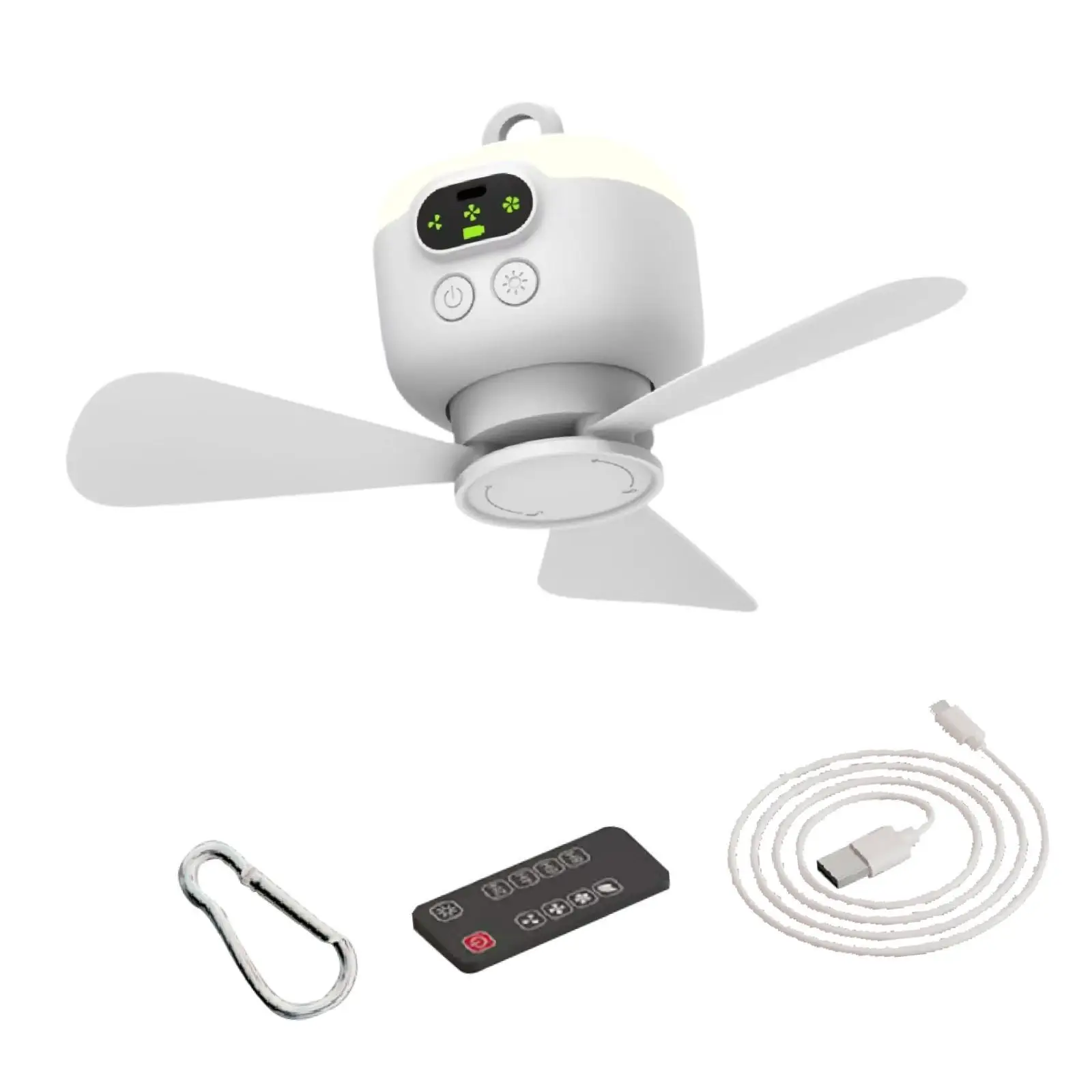 Ceiling Fan with Light Adjustable Wind Speed Silent with Fan Hook Lighting Tool