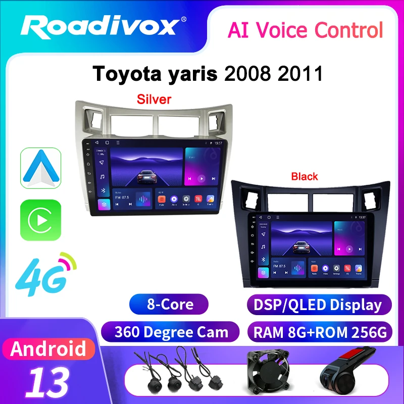 Android Car Radio Multimedia player for Toyota yaris 2008 2011GPS Navigation Stereo Screen Video Tape Recorder Carplay 4G 2din