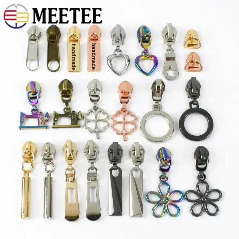 Meetee 5/10/20 Stück #   Reißverschlusszieher für Nylon-Reißverschlüsse, Kunststoffspule, Reißverschlüsse, Schiebeköpfe, Reparatursätze, DIY-Nähzubehör für Kleidungsstücke