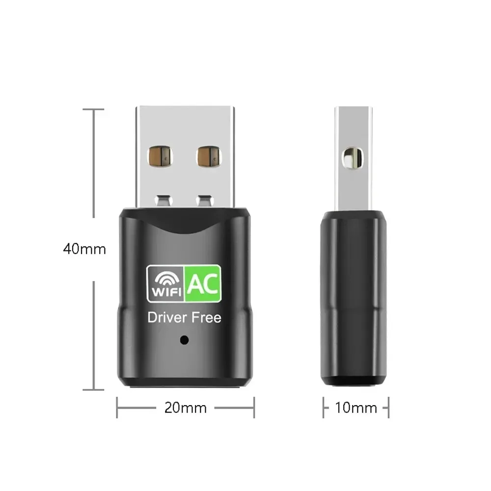 อะแดปเตอร์ Wi-Fi USB 600Mbps อะแดปเตอร์ Wi-Fi 2.4G & 5.8GHz USB อีเทอร์เน็ตพีซี Wi-Fi อะแดปเตอร์แลน300Mbps ดองเกิลตัวรับสัญญาณ AC WIFI