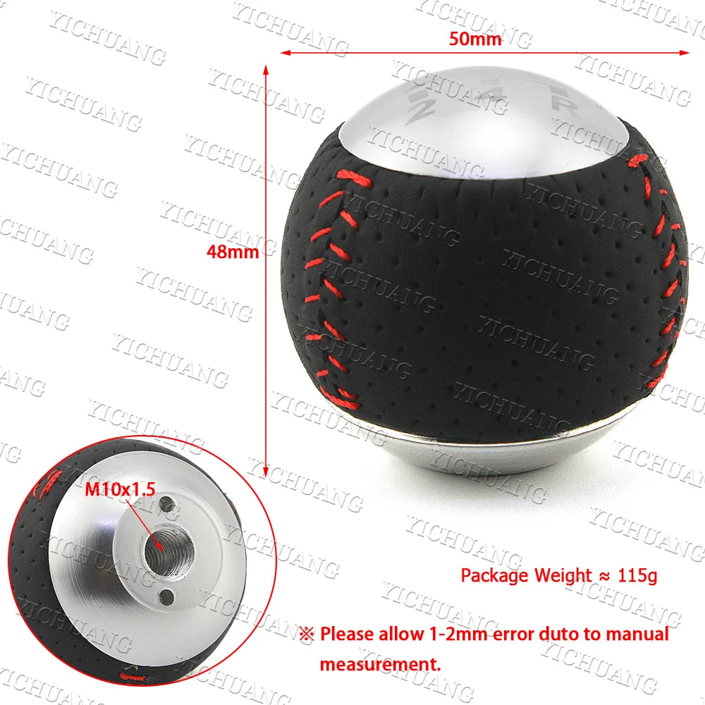 Mugen Aluminum Leather Car Gear Shift Knob M10x1.5 for Honda CRZ Type R Civic FA5 FG2 SI