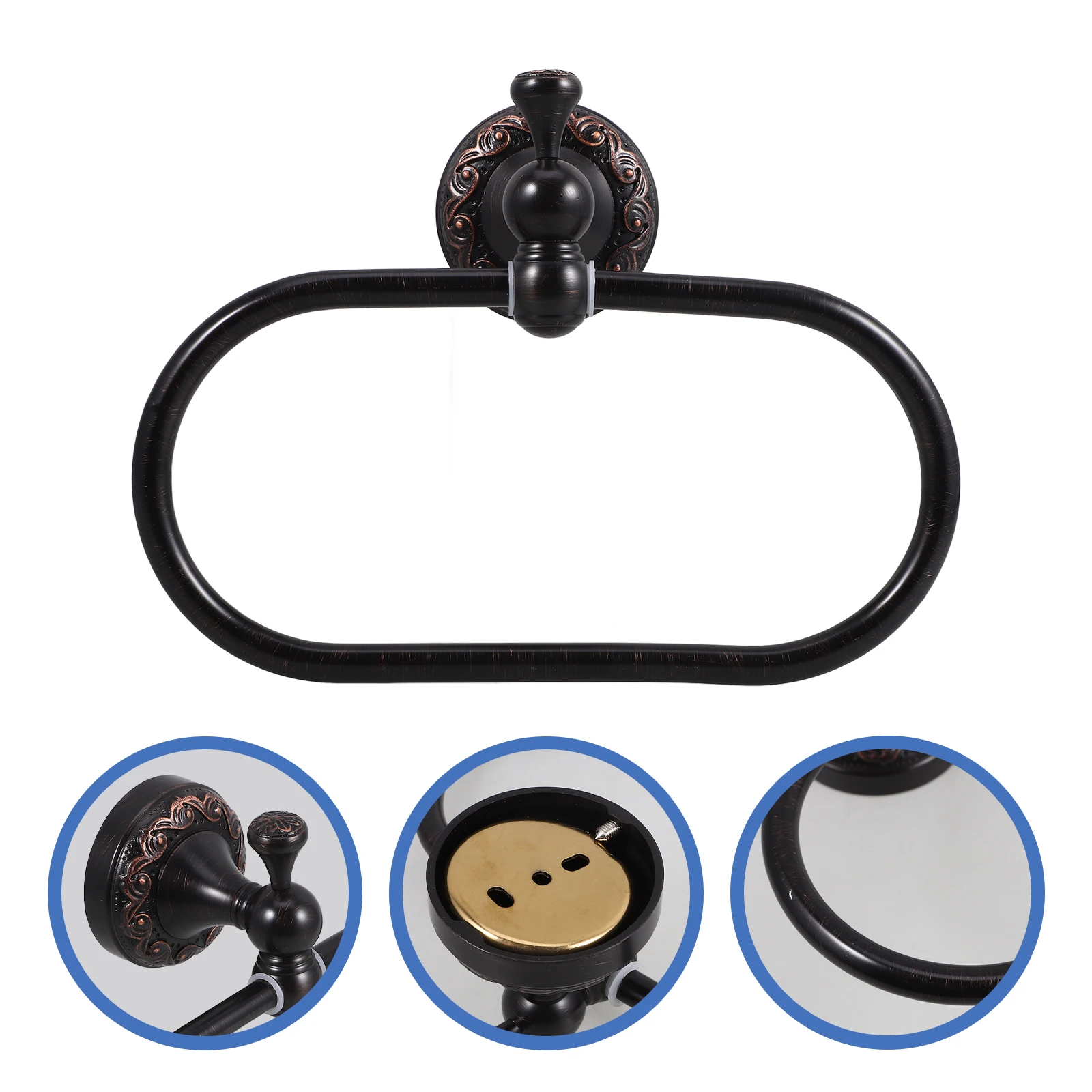 

Copper Towel Ring Modern Wall Mounted Bathroom Accessory Durable Rust Proof Space Saving Elegant Decor Effective Storage