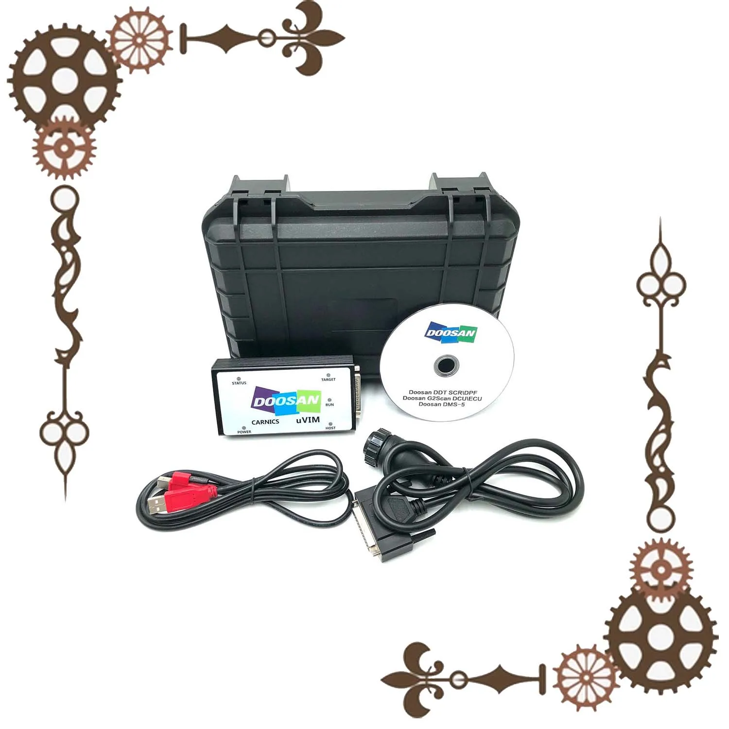 ل Doosan uVIM أداة تشخيصية حفارة رافعة شوكية محرك كشف الأخطاء واجهة obd DMS 5 DDT CARNICS