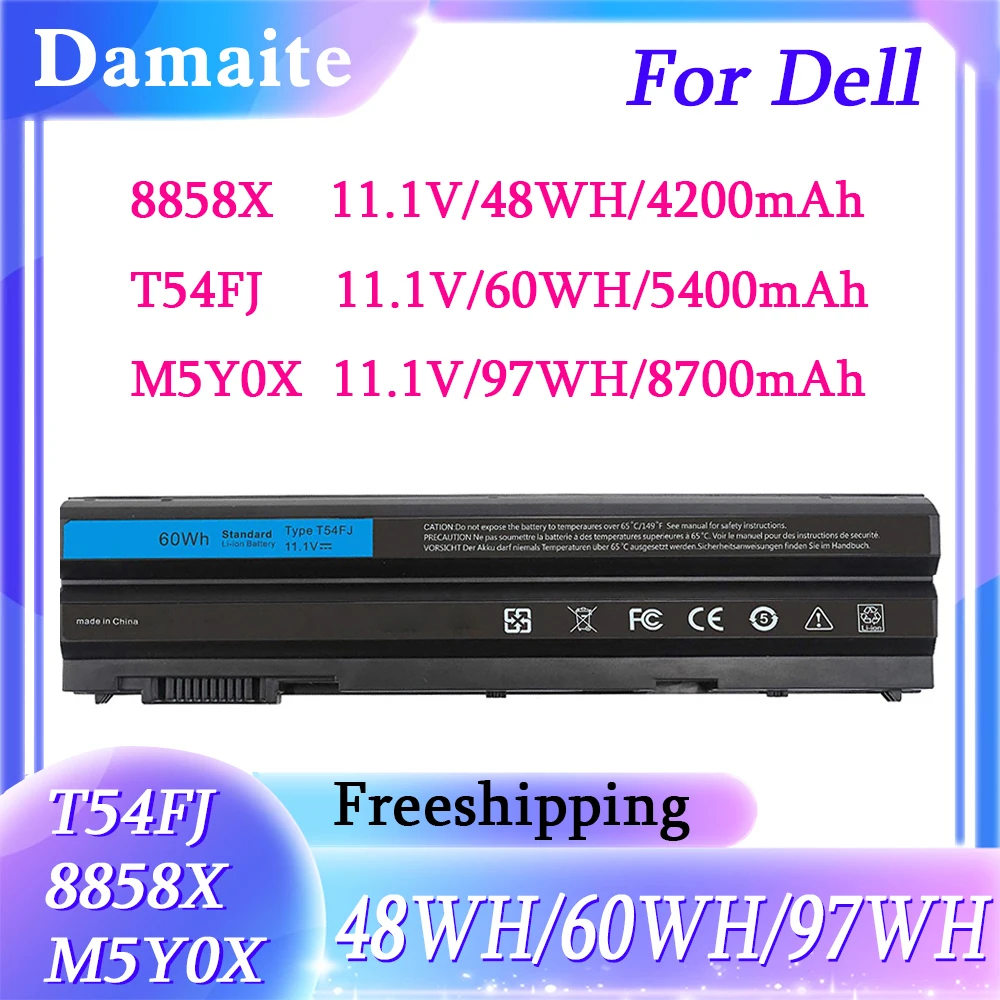 

8858X T54FJ M5Y0X Laptop Battery for DELL Latitude E6420 E6430 E6520 E6530 E6540 E5420 E5430 E5520 E5530 48Wh/60Wh/97Wh