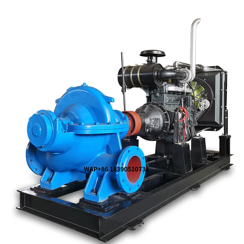 Single Stage Double Suction Open Type Water Pump, Large Flow Irrigation Pump 1000m3/H, OEM Customized Engine