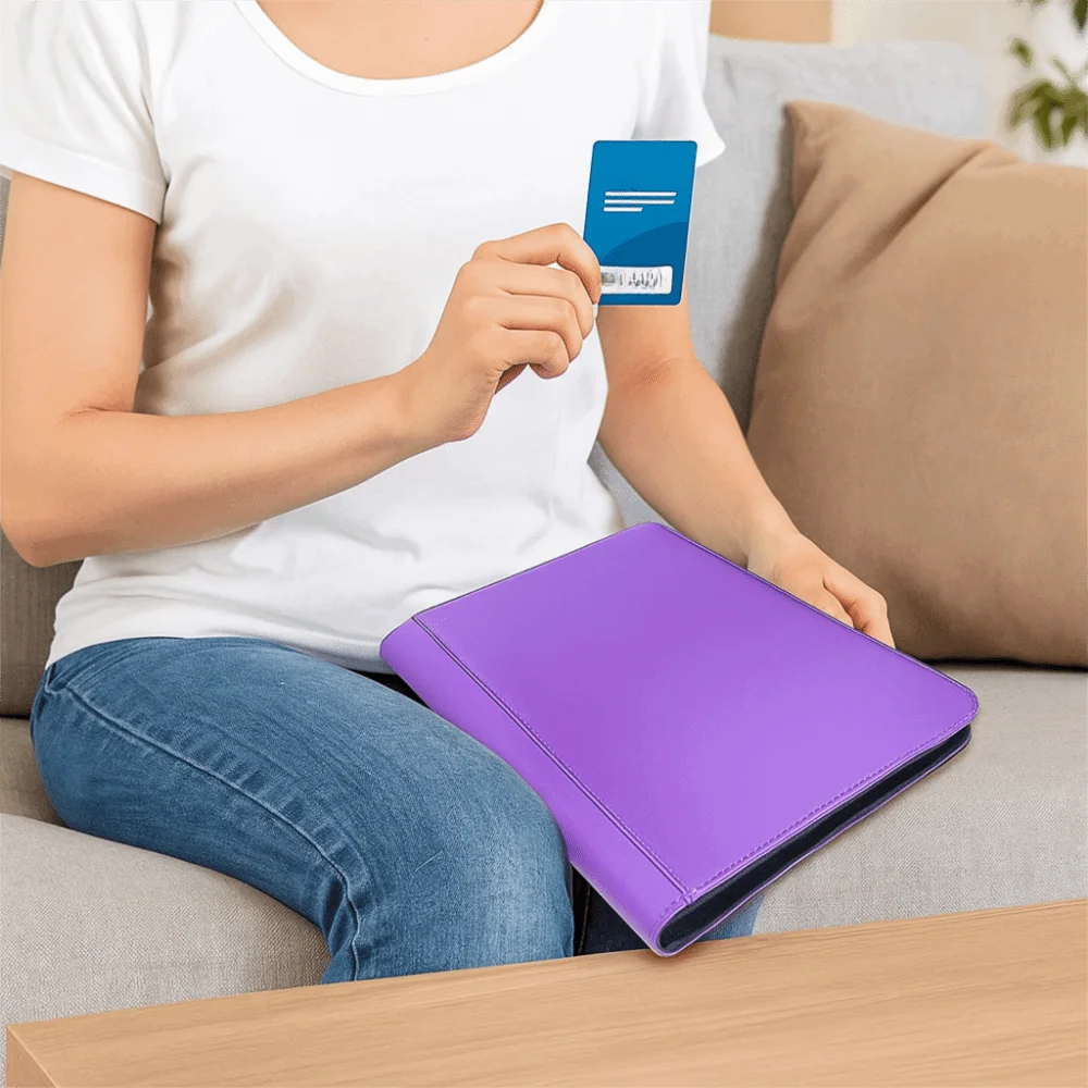 PU toploader binder 112 toploaders 4 cartões de bolso álbum de coleta à prova ddustágua à prova de poeira álbum de cartão de jogo para cartões comerciais