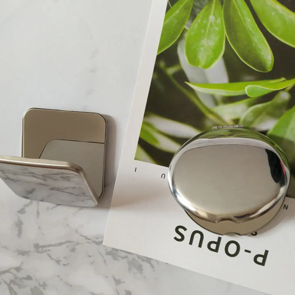 

1Pcs Portable Vanity Mirror Mini Compact White Lightweight Foldable Double-Sided Makeup Mirror Stainless Steel