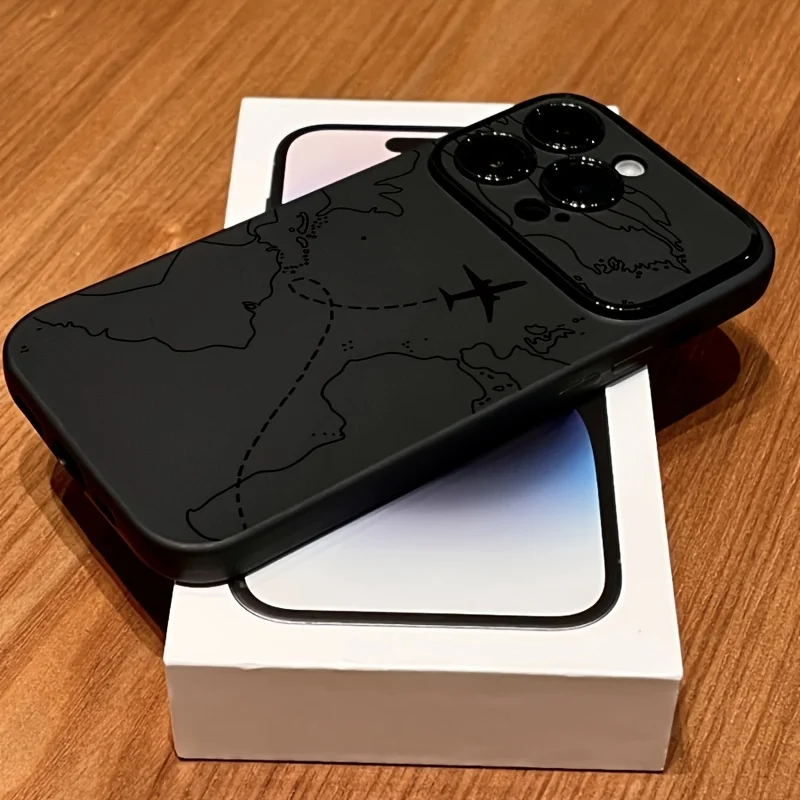 Reiseinspirierte Handyhülle mit Flugzeugrouten-Design für iPhone 18 17 15 14 13 12 11 16Pro Max Air Plus X XR XS, stoßfeste, weiche Hülle – Detail 3