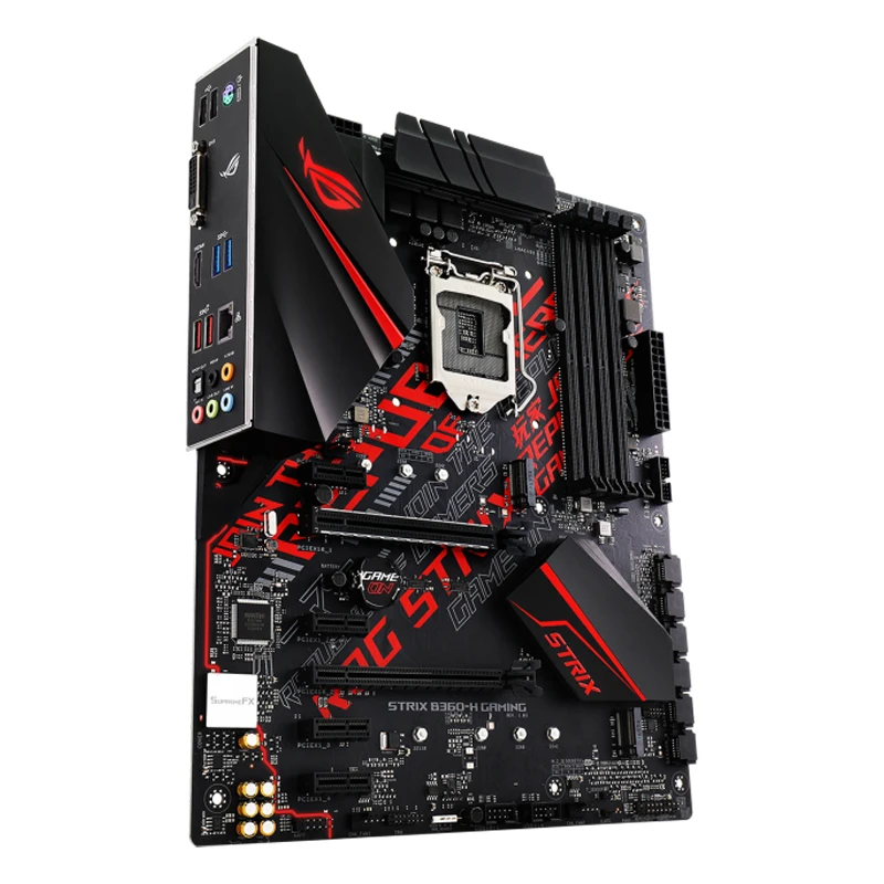 Imagem -03 - Asus-rog Strix B360-h Gaming Motherboard com Aura Sync Rgb Led Belief Light Ddr4 Atx Gaming Motherboard