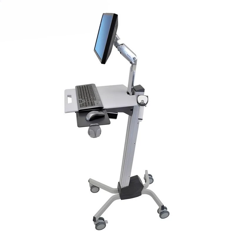24-206-214 Mobile Height-Adjustable Computer Desk Office Trolley Stand