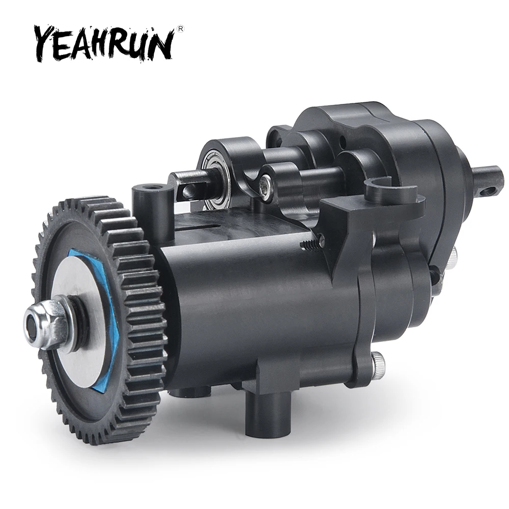 YEAHRUN Black Metal Transmission Center Gearbox Case 2 Speed for TRX4 TRX-4 TRX-6 1:10 RC Crawler Car Upgrade Parts