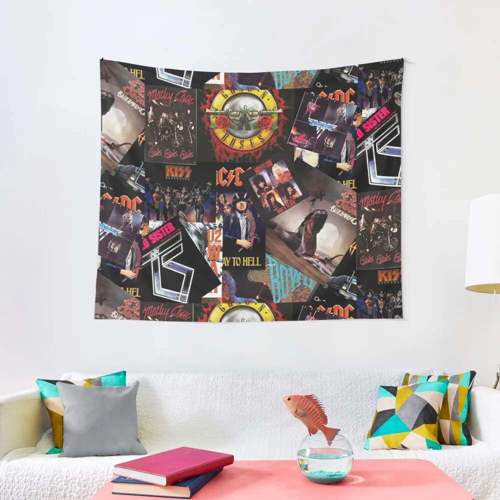 

1980s rock bands collage Tapestry Decoration Bedroom Wall Hanging Decor Wall Decoration Outdoor Decor Tapestry