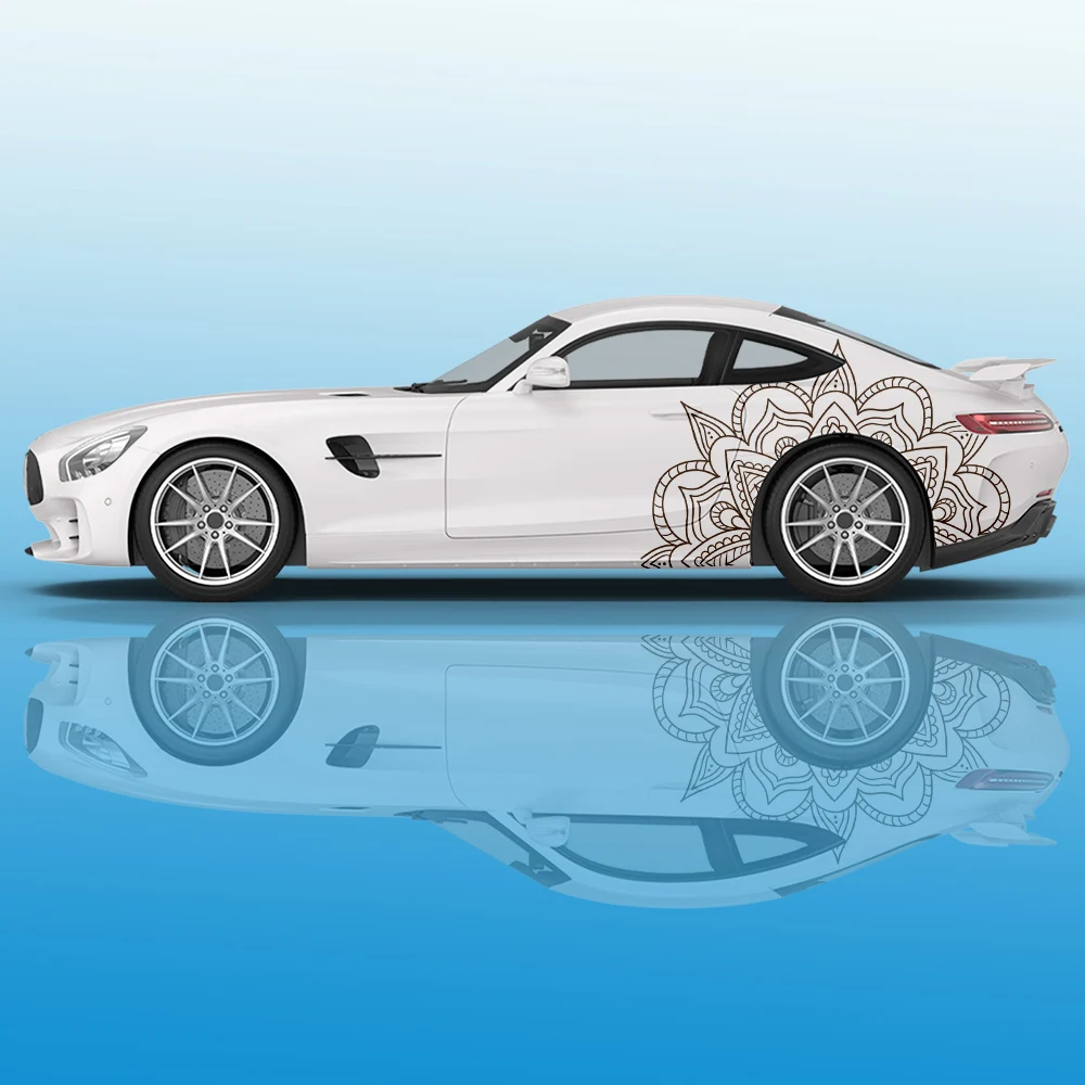 ماندالا التصميم الجرافيكي ملصقات السيارات الرسومات الجانبية تعديل السيارات اكسسوارات الألم سباق السيارات الشارات ملصقات