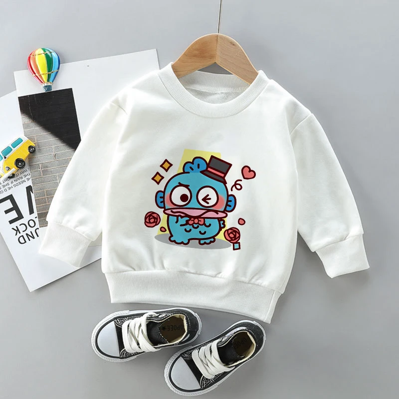 

Hangyodon Children Sweatshirts Pullover Kawaii Anime Cartoons Casual Clothes Girl Boy Kid Sportswear Long Sleeved