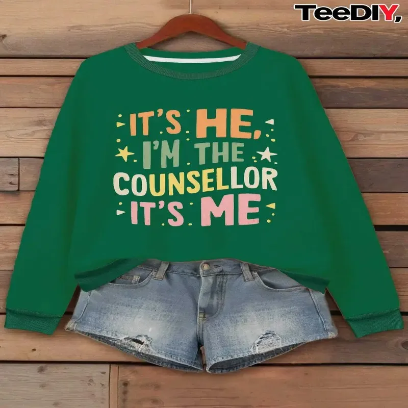 Fall Winter Female Women Plus Size Sweatshirt It Is Me Counsellor Print Elegant Fashionable Street Style Long Sleeve Simple