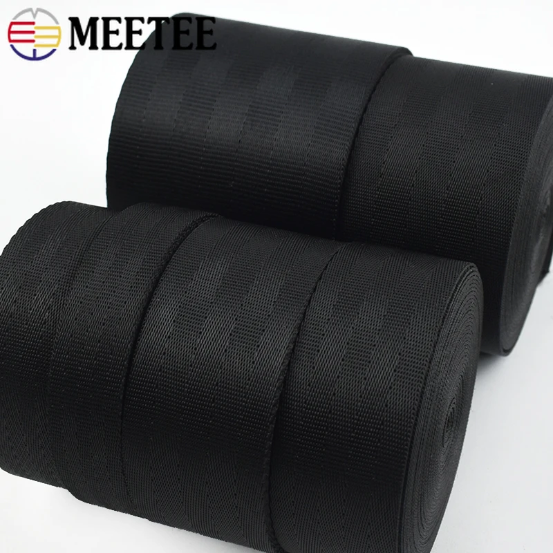 1-5M 20-75mm Nylon Webbing Bag Strap To The Meter Black Ribbon Car Safety Belt Dog Collar Tape Luggage Binding Band Sewing Bias