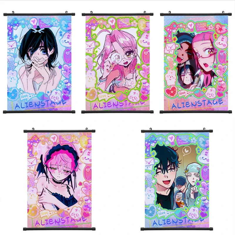 35x45cm TV ALIEN STAGE Mizi Sua Till Ivan Hyuna Luka Scroll Canvas Posters and Prints Decoration Wall Hanging Painting Charlotte