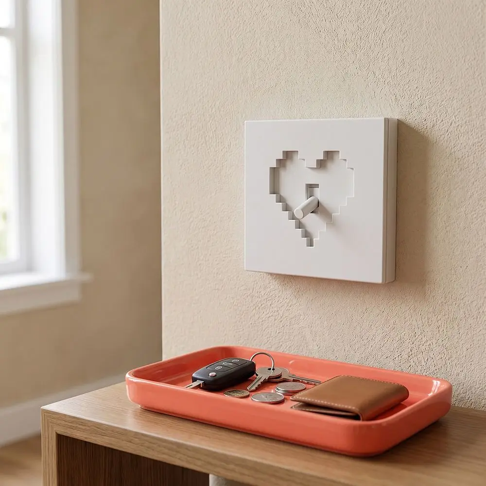 3D Printed Pixel Heart Light Switch Cover Removable Retro Game Style Wall Switch Plate Decor Shell Accidental Touch Prevention