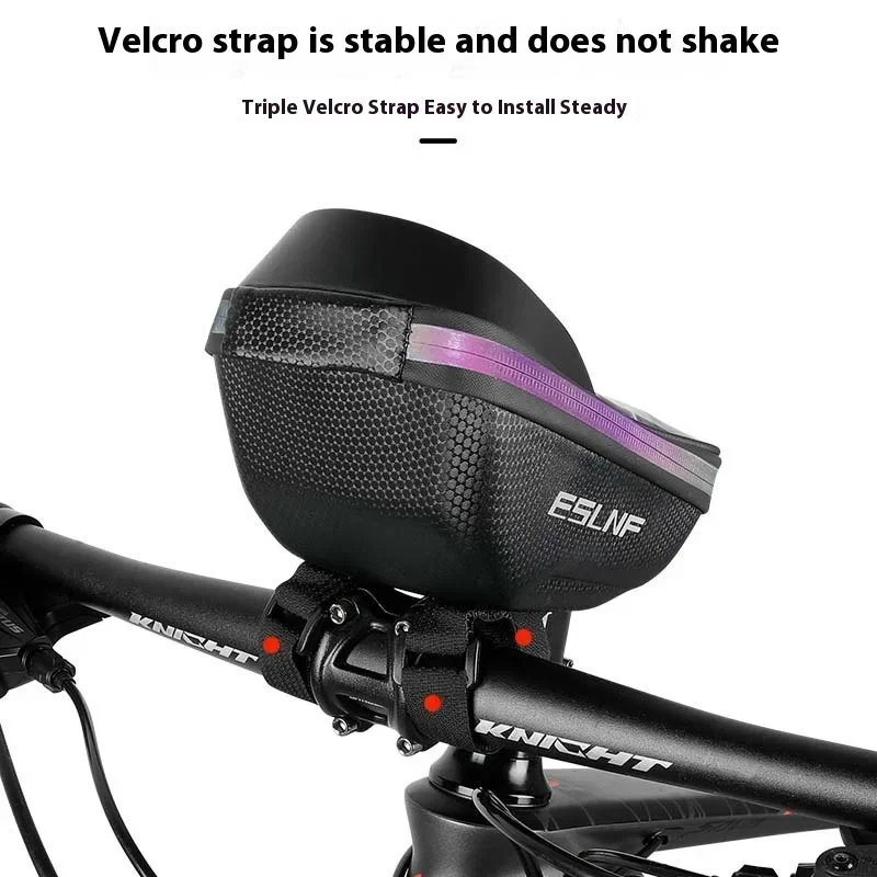 ESLNF Hard Shell Phone Bag Cycling Bag Handlebar Bag Waterproof Large Capacity Touchscreen Compatible Bicycle Accessories