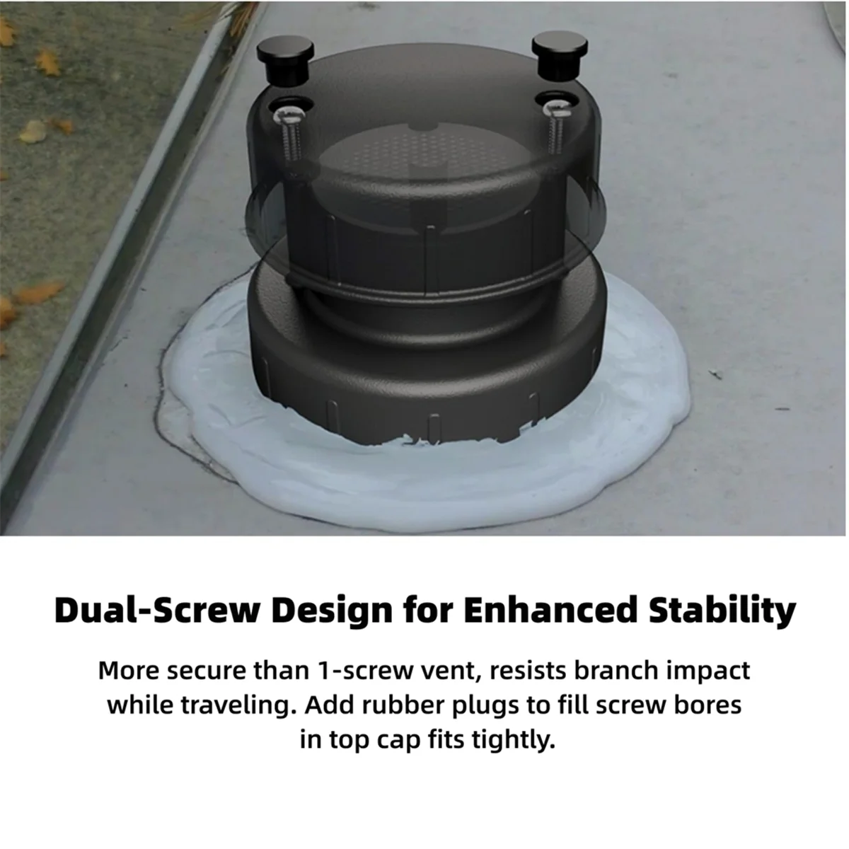 SSR RV Plumbing Vent Cap with Screen - Aluminum Camping Sewer Roof Top Cover Replacement Fit for 1Inch to 2-3/8Inch OD Pipe