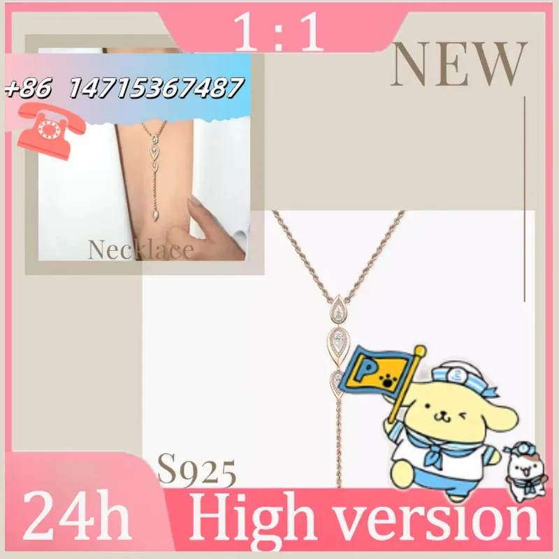 

2025 nuevo collar de diamantes de plata 925, largo para mujer, colganteısı, joyería (2017)tica de lujo, regalo de boda.