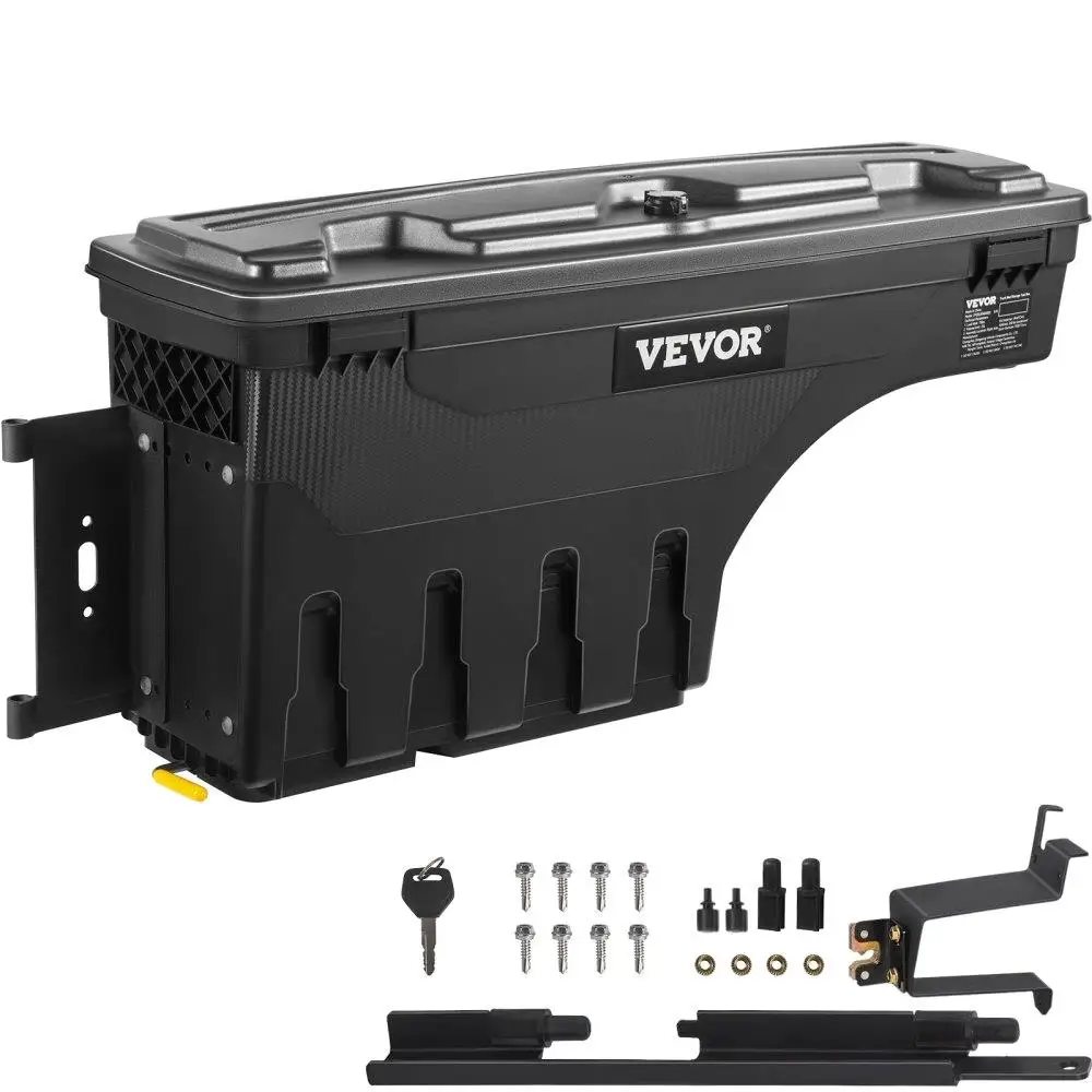 

Truck Bed Storage Box, Lockable Lid, Waterproof ABS Wheel Well Tool Box 6.6 Gal/20 L, Compatible with for Chevrolet Silverado