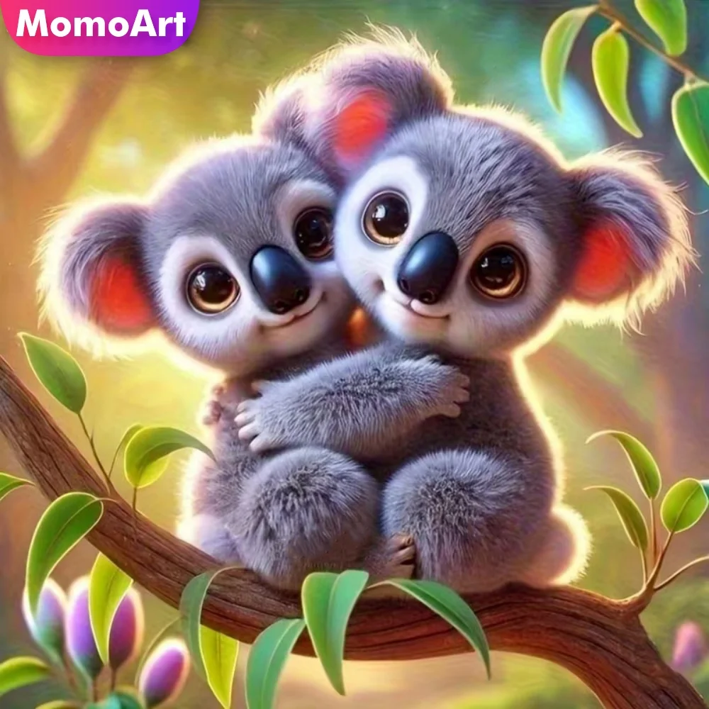 Momoart Diamond Mosaic Koala Animal Picture Rhinestones Diamond Painting DIY Needlework Craft Kit Embroidery Decor for Home