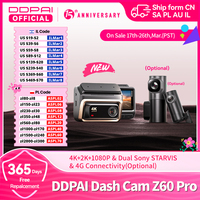 2025 New DDPAI 4K Dash Cam Z60 Pro 3CH Front and Rear Interior Car Camera SONY STARVIS2 Sensor 24h Parking 5GHz Wi-Fi ADAS 4G