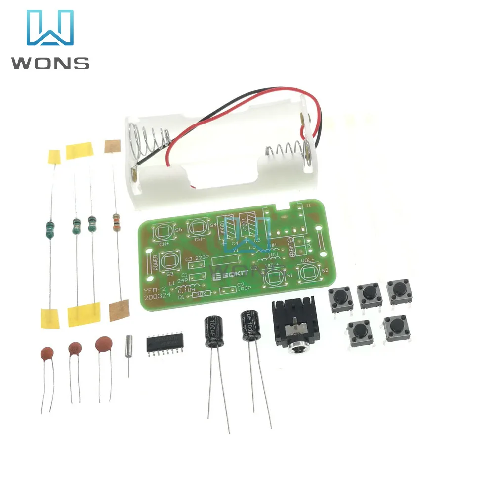 76-108MHz FM Wireless Receiver Module DC 3V Circuit 14 Frequency Stereo Transmission Module Part DIY Transmitter Board Radio Kit