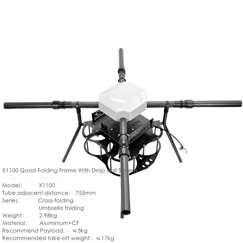 Forx1100 Quadrotor UAV Folding Rack Agricultural Plant Protection Mapping Aircraft for Areal Photography