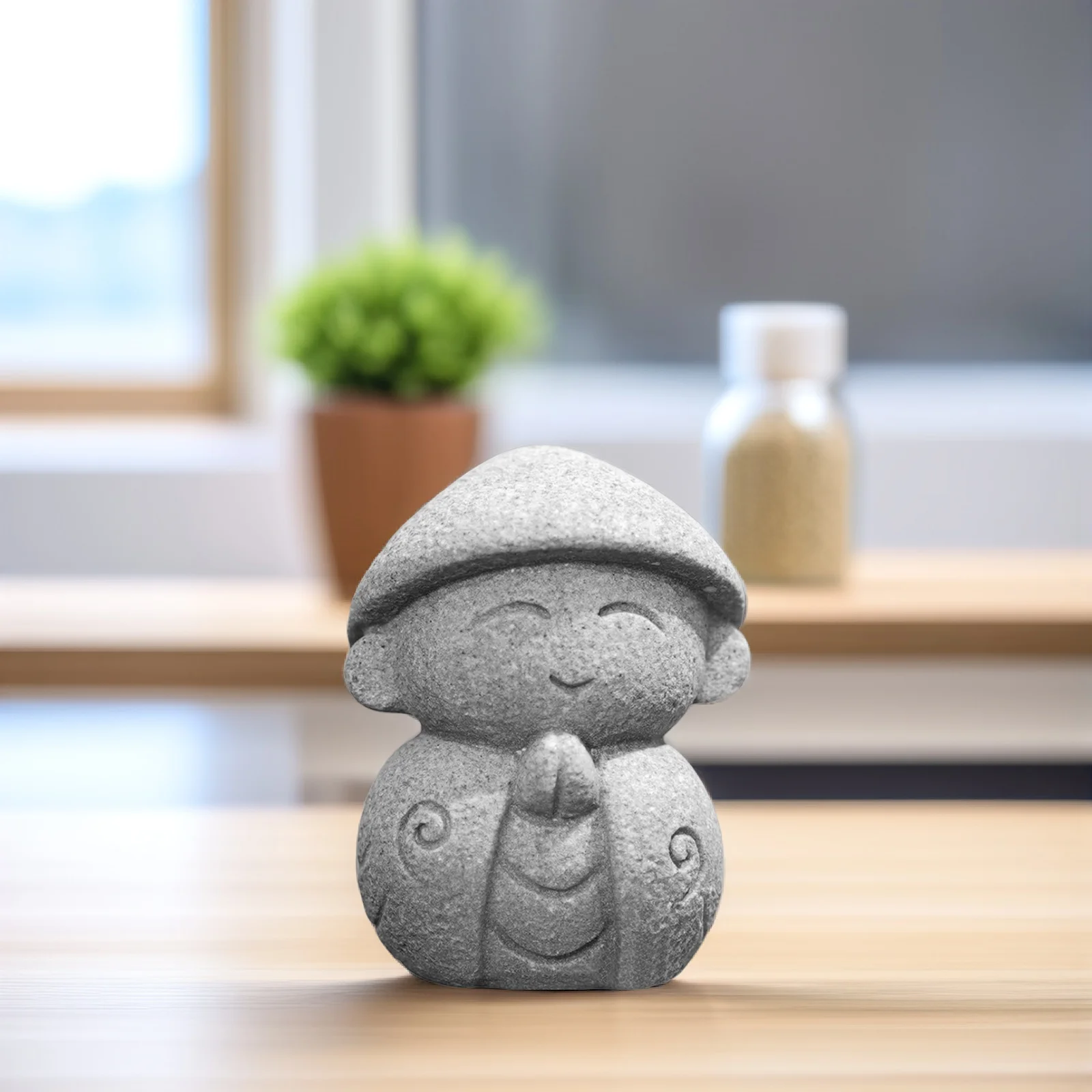 

Mini Stone Maitreya Buddha Ornament Small Buddha Animal Bonsai Craft Adornment Home Office Tea Table Statue Indoor Garden