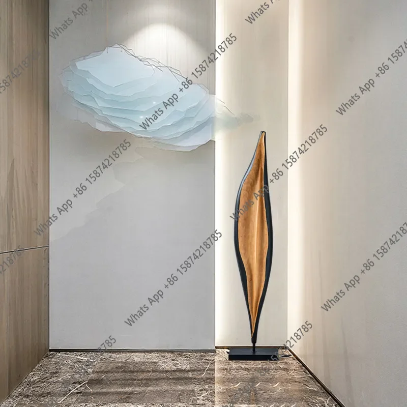 M40 Creative Abstract Wood Carving Craft Hotel Entrance Decoration Floor-to-ceiling Ornaments Store Window Sculpture Artwork