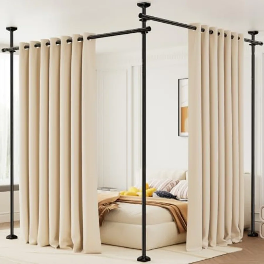 

Room Divider Curta Rod, No Drillg Tension Rod for Room Separation, 4-10ft H (W) Adjustable Heavy Duty Floor to Ceiling Wall Div