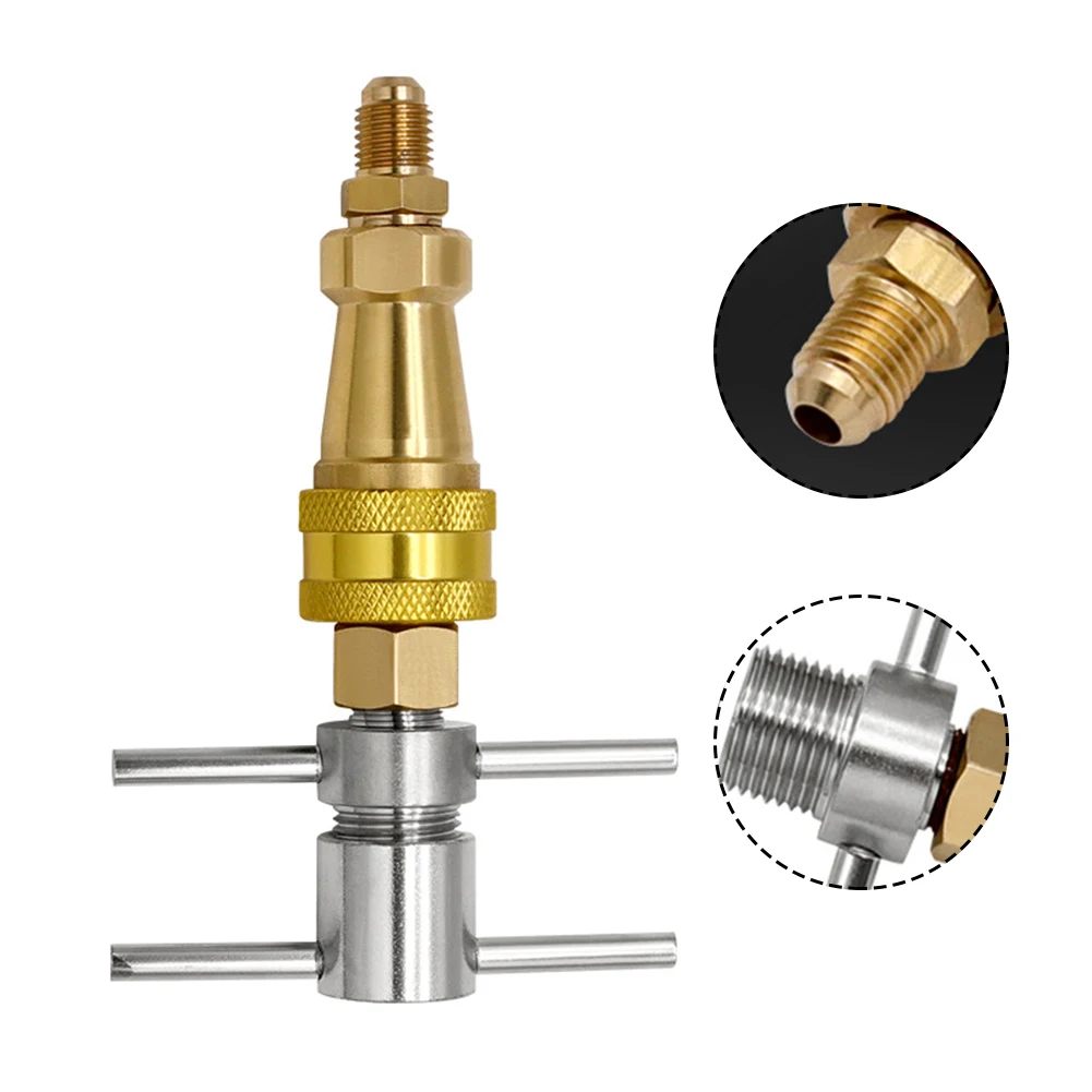 Rondella 1/4 pollici frigorifero accoppiamento rapido rondella in ottone spina a connessione rapida frigorifero riempimento fluoro strumenti a connessione rapida