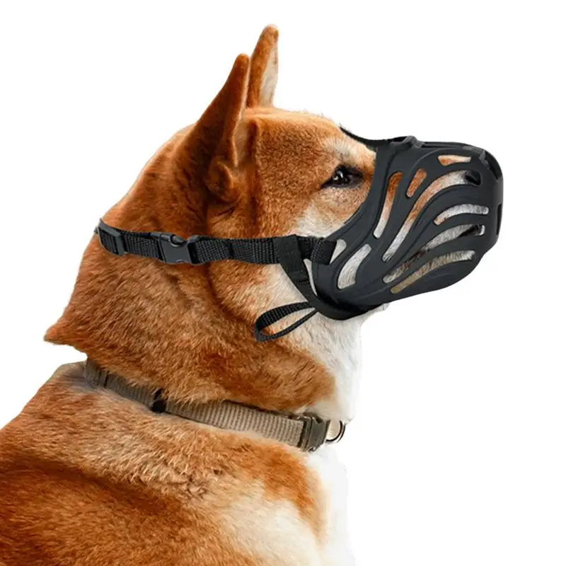 Dog Muzzle Soft Silicone Dog Mouth Cover Dog Muzzle with Adjustable Buckle for Small And Medium Dogs Prevent Chewing Biting