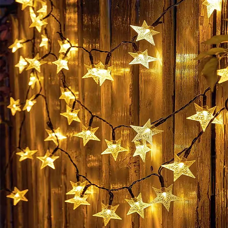 12M 7M 5M Solar Star Lamp Outdoor Garden Garlands Fairy Twinkle LED Light String for Christmas Tree Wedding Party Decoration