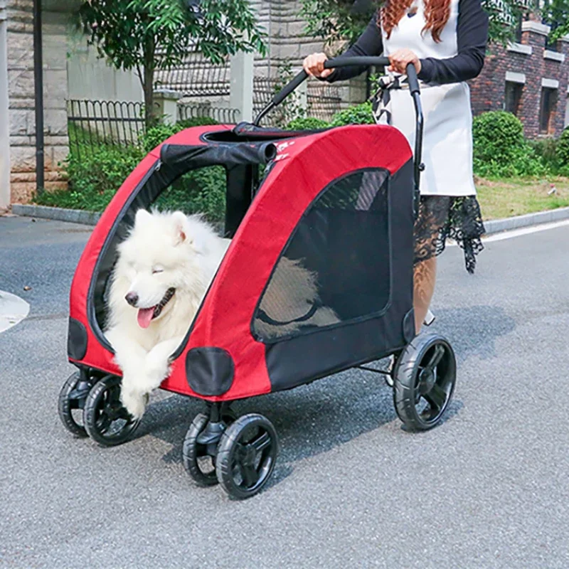 4 Wheels Pet Dog Cat Trolley Strollers Outdoor Travel Carrier Cat dog Pet Cart Portable Pet Strollers