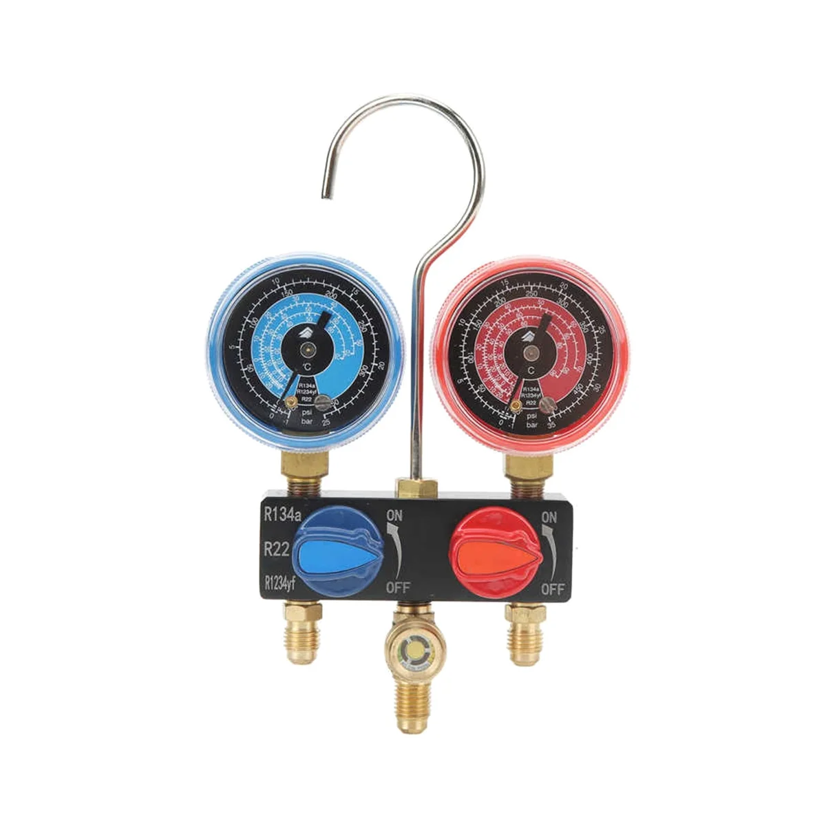 -M01 Refrigerant Diagnose Manifold Gauge G1/4 Condition Manometer Pressure Gauge Refrigeration Tools for R22/R1234Yf