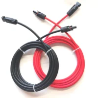 Cable de extensión Solar CC negro/rojo de 2/3/5/6/10/15 metros, 4mm2/6mm2, Cable de 12/10AWG con conectores PV CC utilizados en el sistema de paneles solares