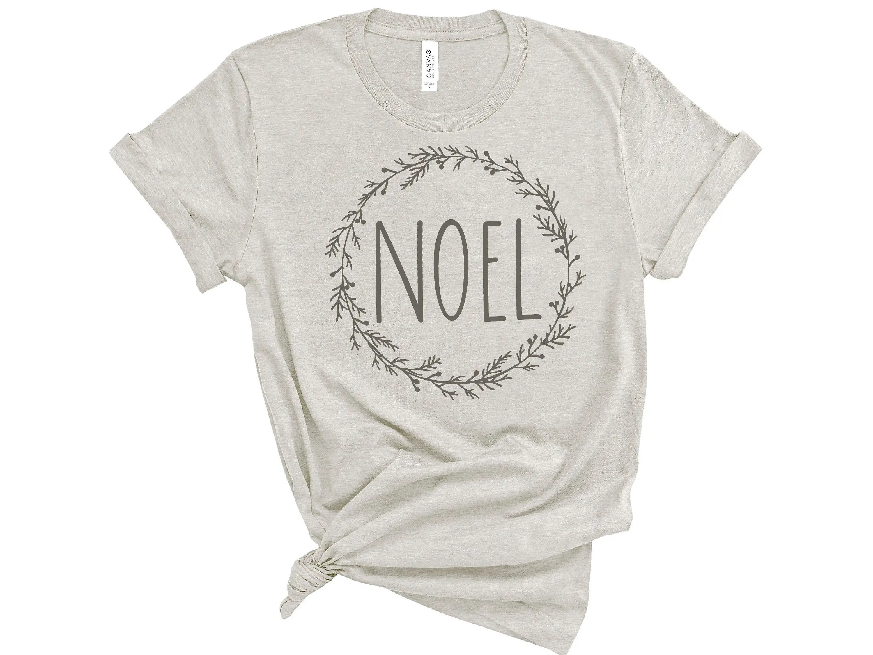 Noel Wreath T Shirt Holiday Party Christmas Farmhouse For Women Teacher