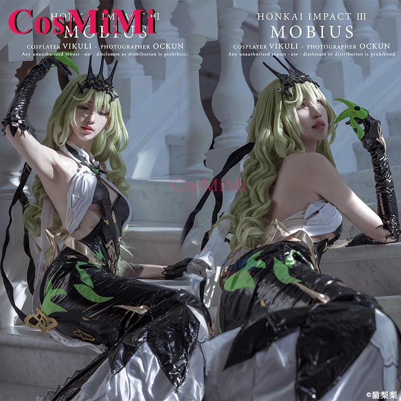 CosMiMi Mobius Cosplay Honkai Impact 3 Costume Gorgeous Elegant Sexy Uniform Dress Women Carnival Party Role Play Clothing S-XL