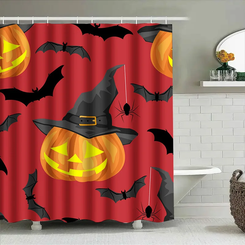 

Tuniu Halloween Bat Witch Curtain Scary Spooky Shower Curtain for Bathroom Decor