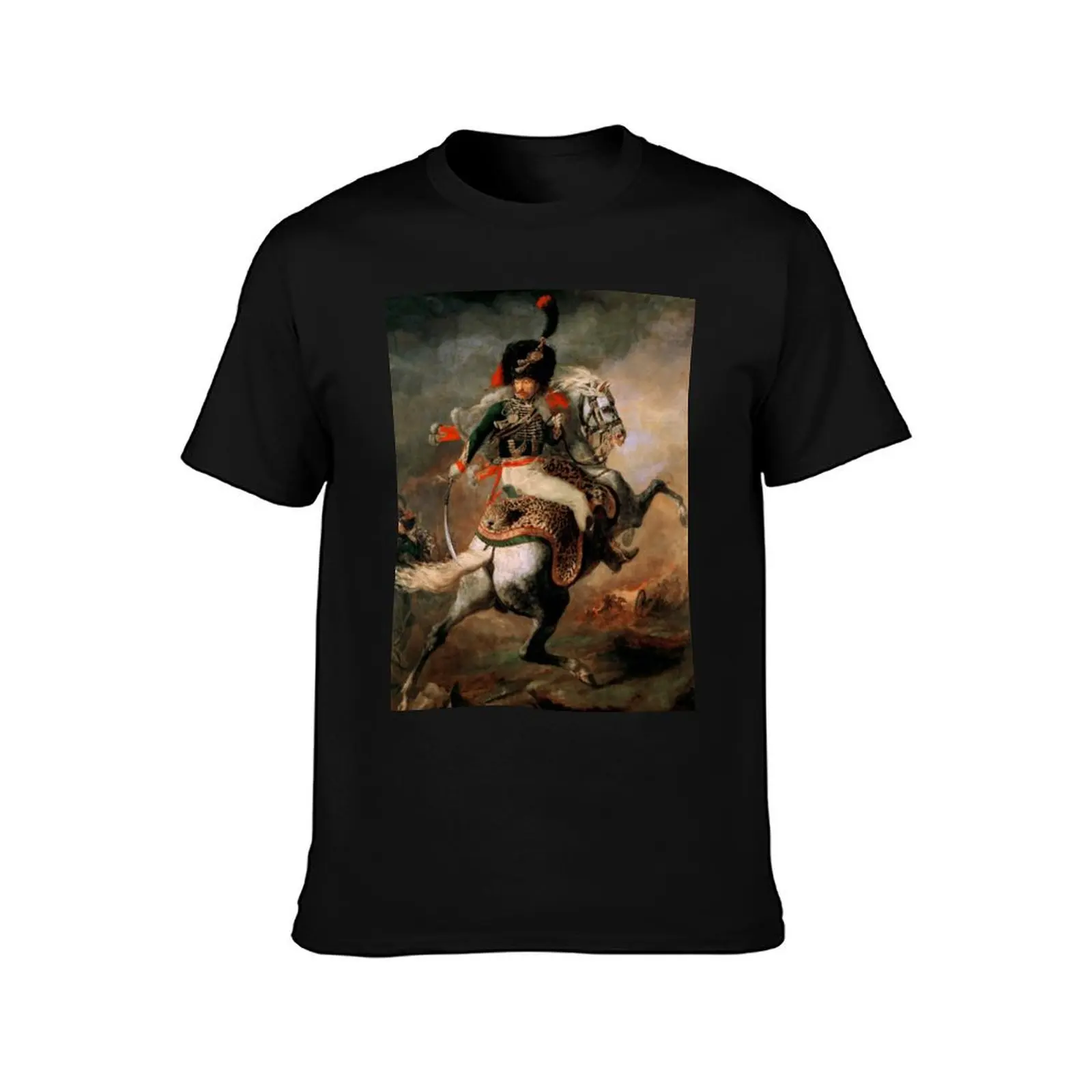 Théodore Géricault Officer of the Chasseurs charging on horseback T-Shirt vintage t shirts Short sleeve tee men