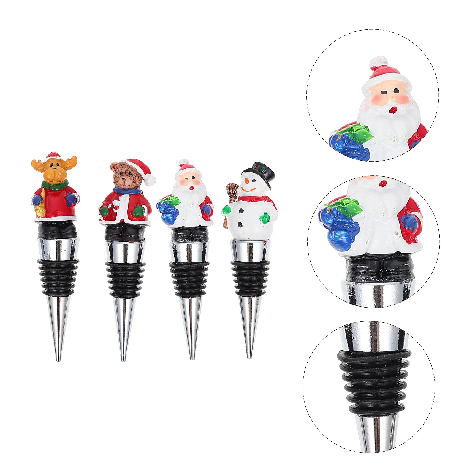 

Christmas Aluminum Alloy Wine Bottle Stoppers Exquisite Decorative Sealing Plug Wine Supplies for Party Storage