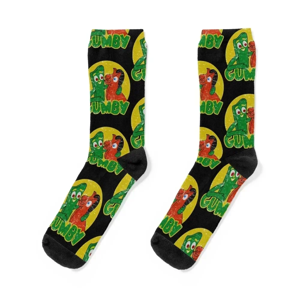 

Distressed Gumby Socks halloween luxury cartoon shoes Socks Women's Men's